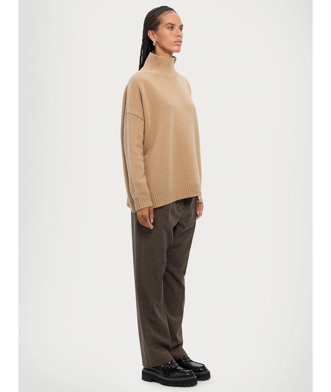 WEEKEND MAX MARA Коричневая шерстяная водолазка, фото 5