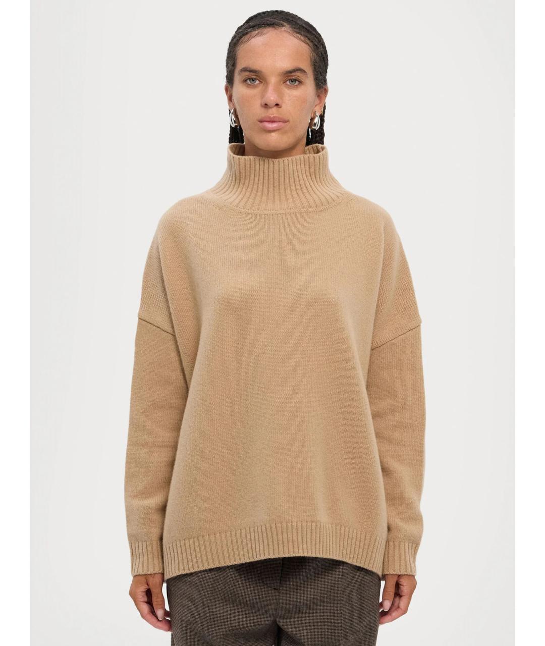 WEEKEND MAX MARA Бежевый шерстяной джемпер / свитер, фото 2