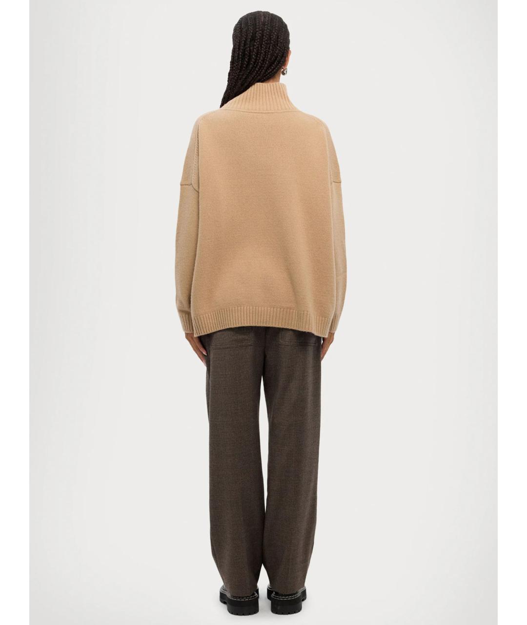 WEEKEND MAX MARA Бежевый шерстяной джемпер / свитер, фото 3