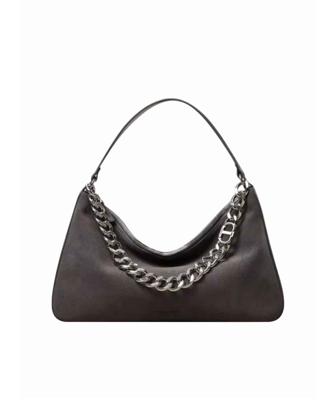 TWIN-SET Серая замшевая сумка через плечо, фото 1