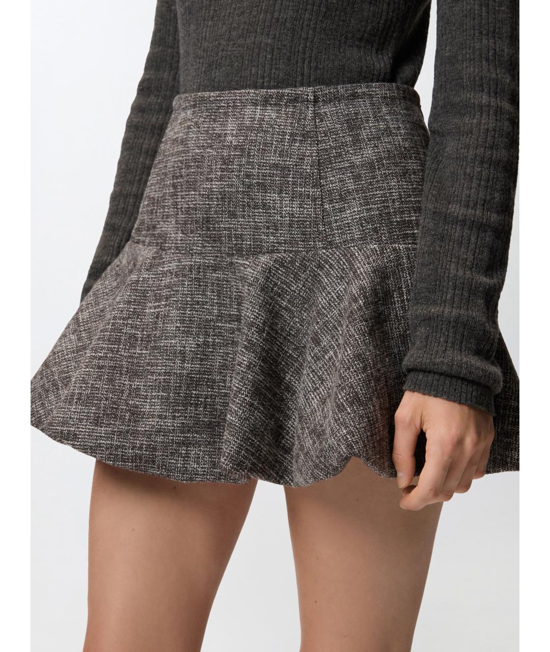 PINKO Антрацитовая хлопковая юбка мини, фото 5