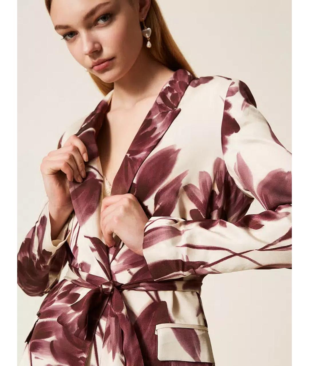 TWIN-SET Коричневый вискозный жакет/пиджак, фото 6