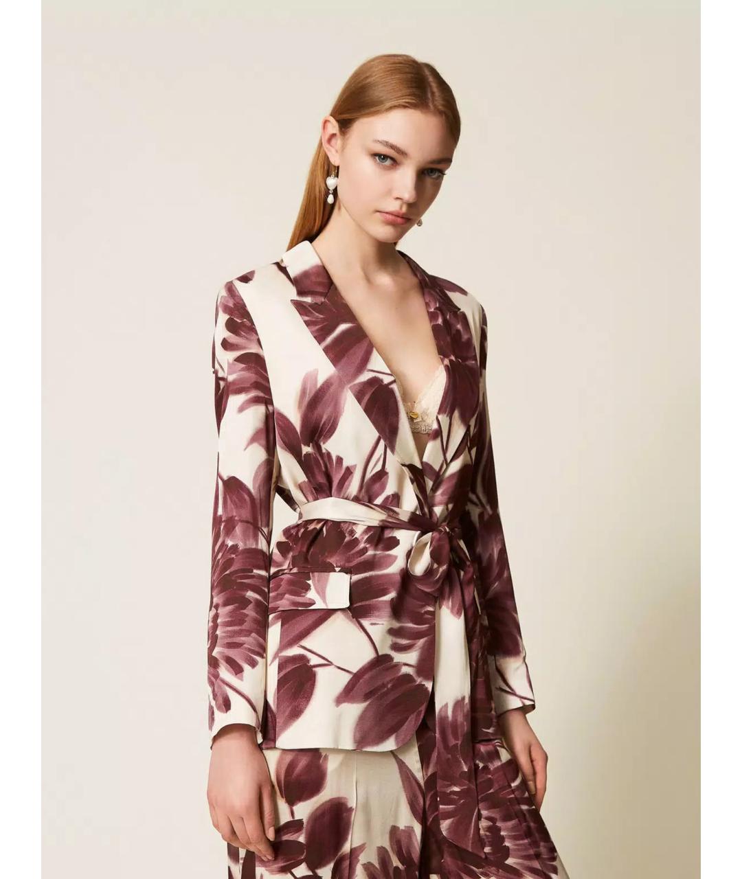 TWIN-SET Коричневый вискозный жакет/пиджак, фото 4