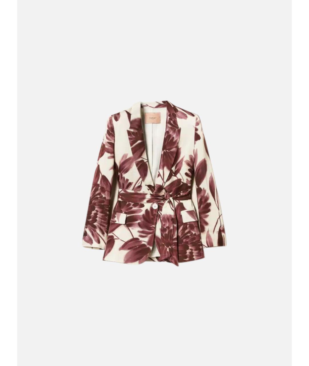 TWIN-SET Коричневый вискозный жакет/пиджак, фото 7