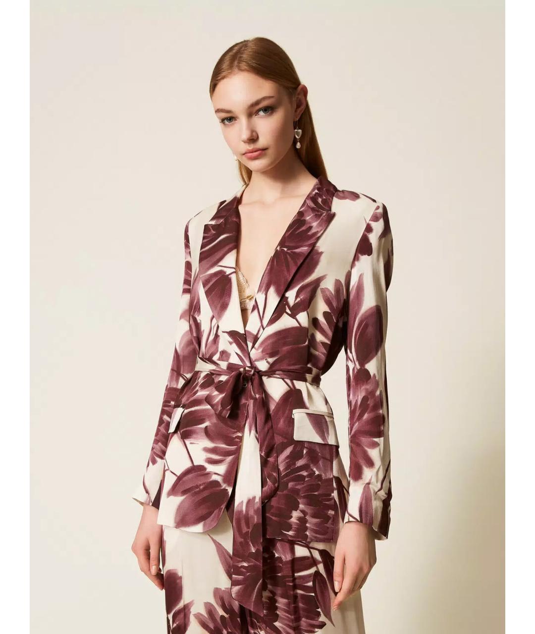 TWIN-SET Коричневый вискозный жакет/пиджак, фото 3