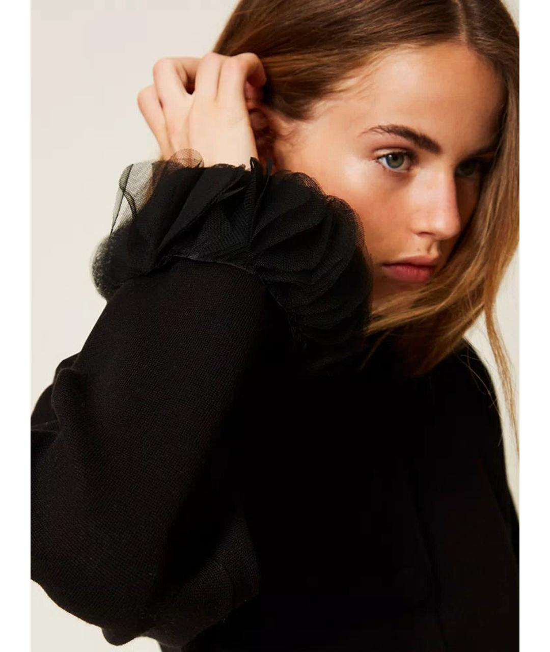 TWIN-SET Черный вискозный жакет/пиджак, фото 5