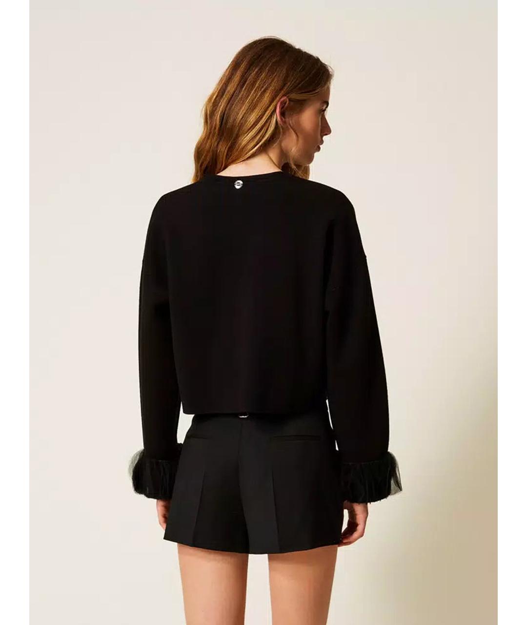 TWIN-SET Черный вискозный жакет/пиджак, фото 4