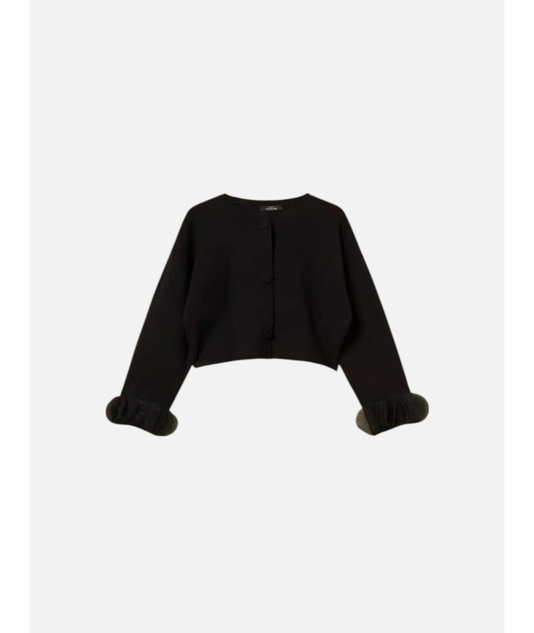 TWIN-SET Черный вискозный жакет/пиджак, фото 6