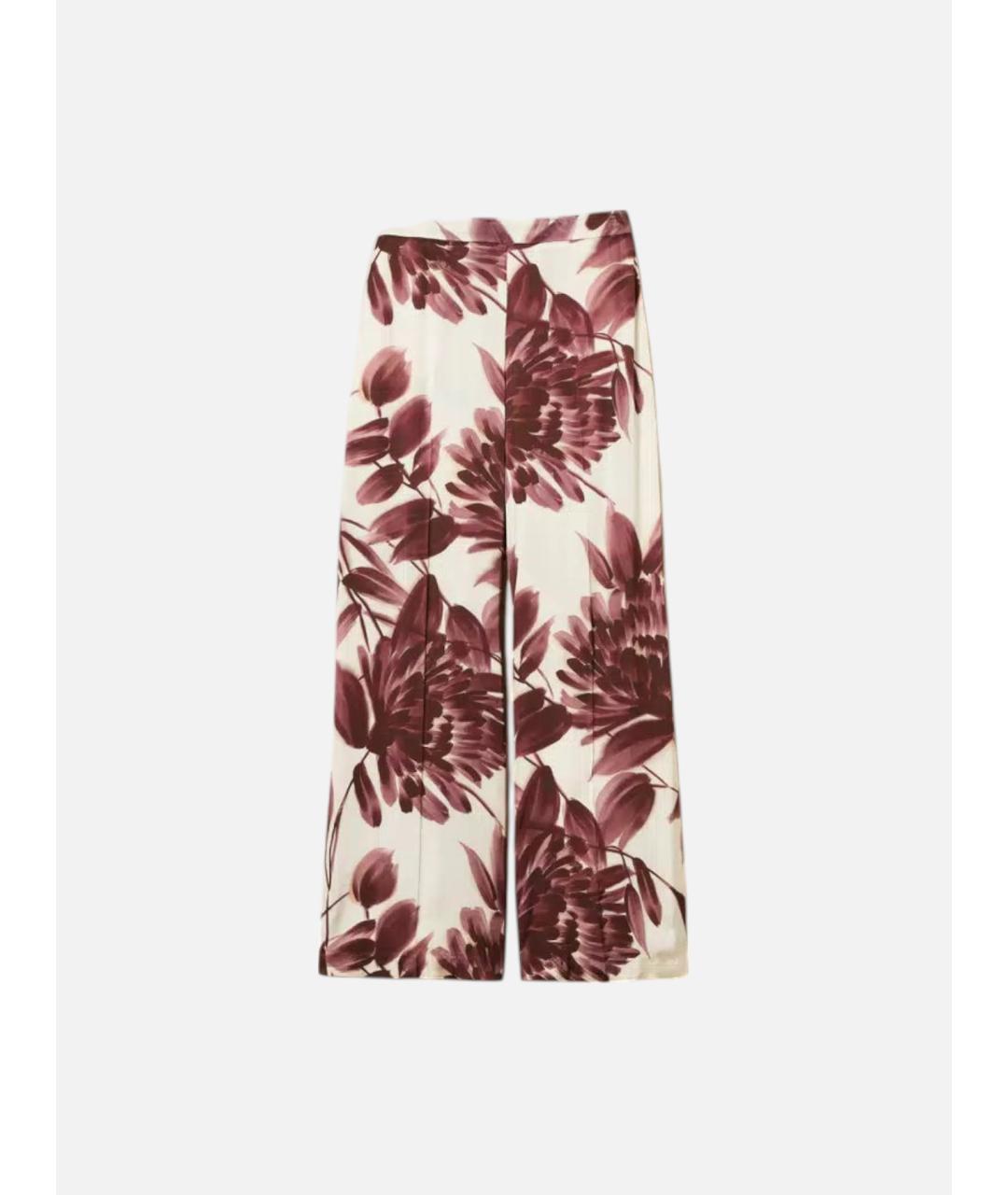 TWIN-SET Мульти вискозные брюки широкие, фото 7