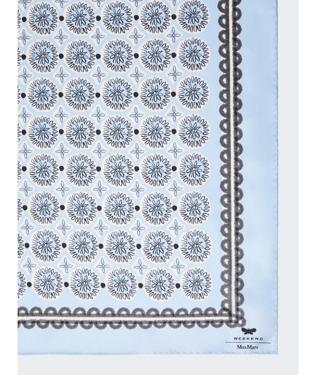 WEEKEND MAX MARA Голубой шелковый шарф, фото 4