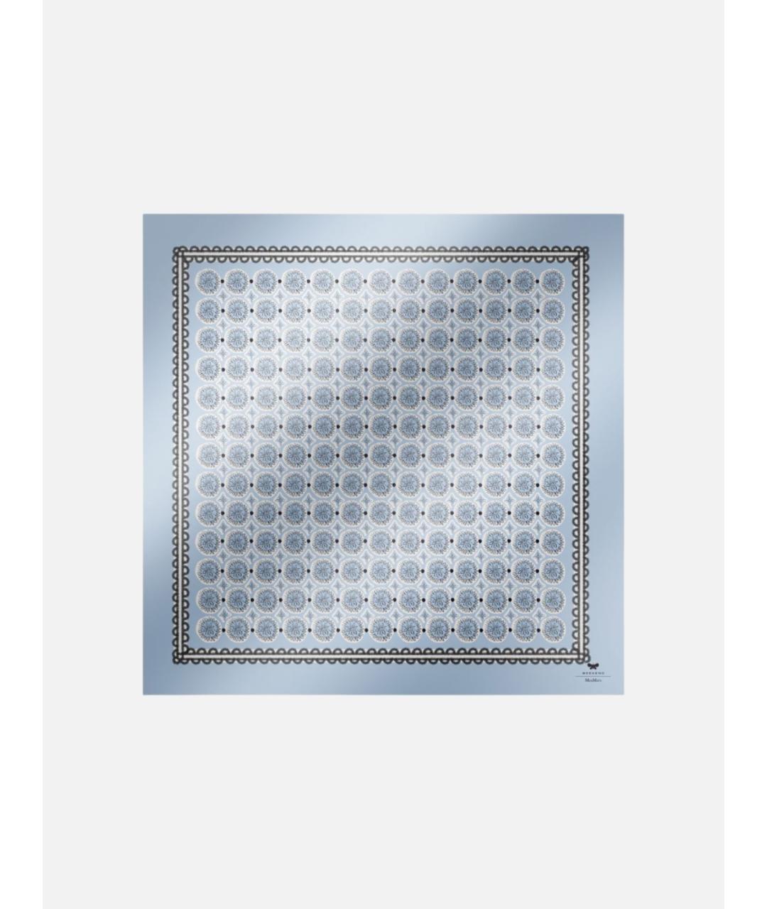 WEEKEND MAX MARA Голубой шелковый шарф, фото 5