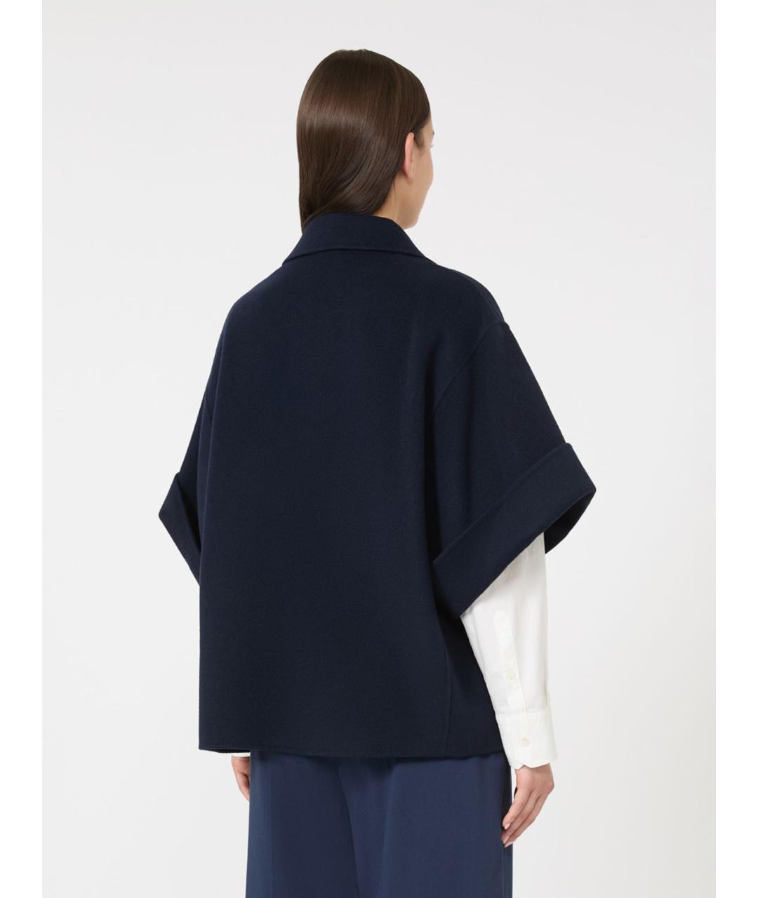 WEEKEND MAX MARA Синее шерстяное пальто, фото 4