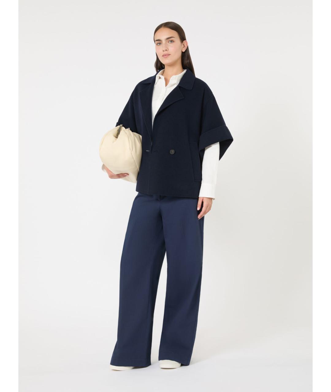 WEEKEND MAX MARA Синее шерстяное пальто, фото 2