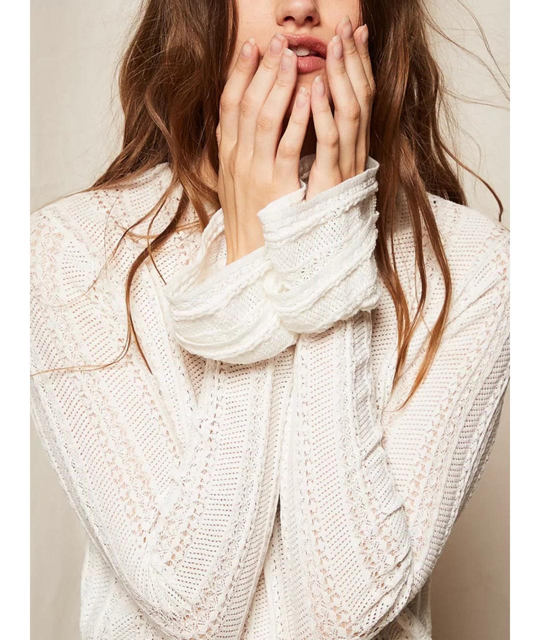 TWIN-SET Белый хлопковый джемпер / свитер, фото 5