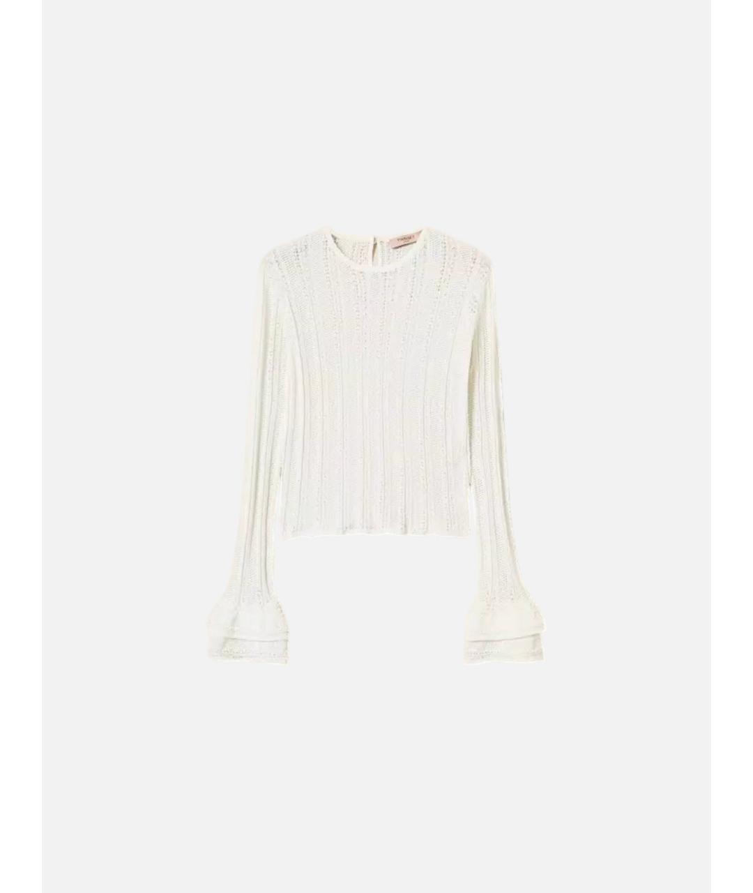 TWIN-SET Белый хлопковый джемпер / свитер, фото 7