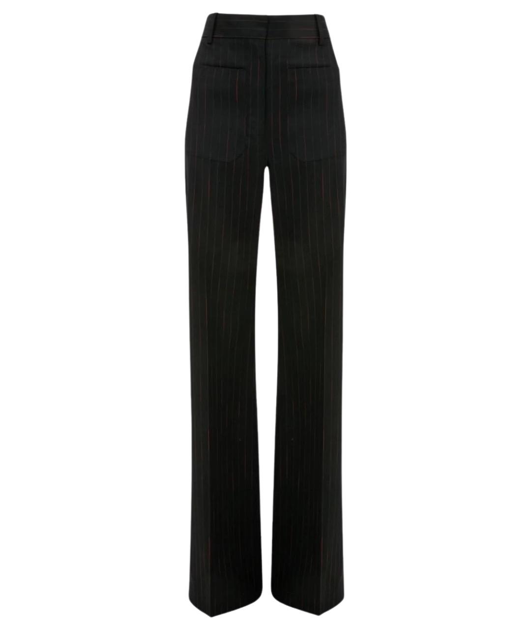 VICTORIA BECKHAM Черные шерстяные прямые брюки, фото 1