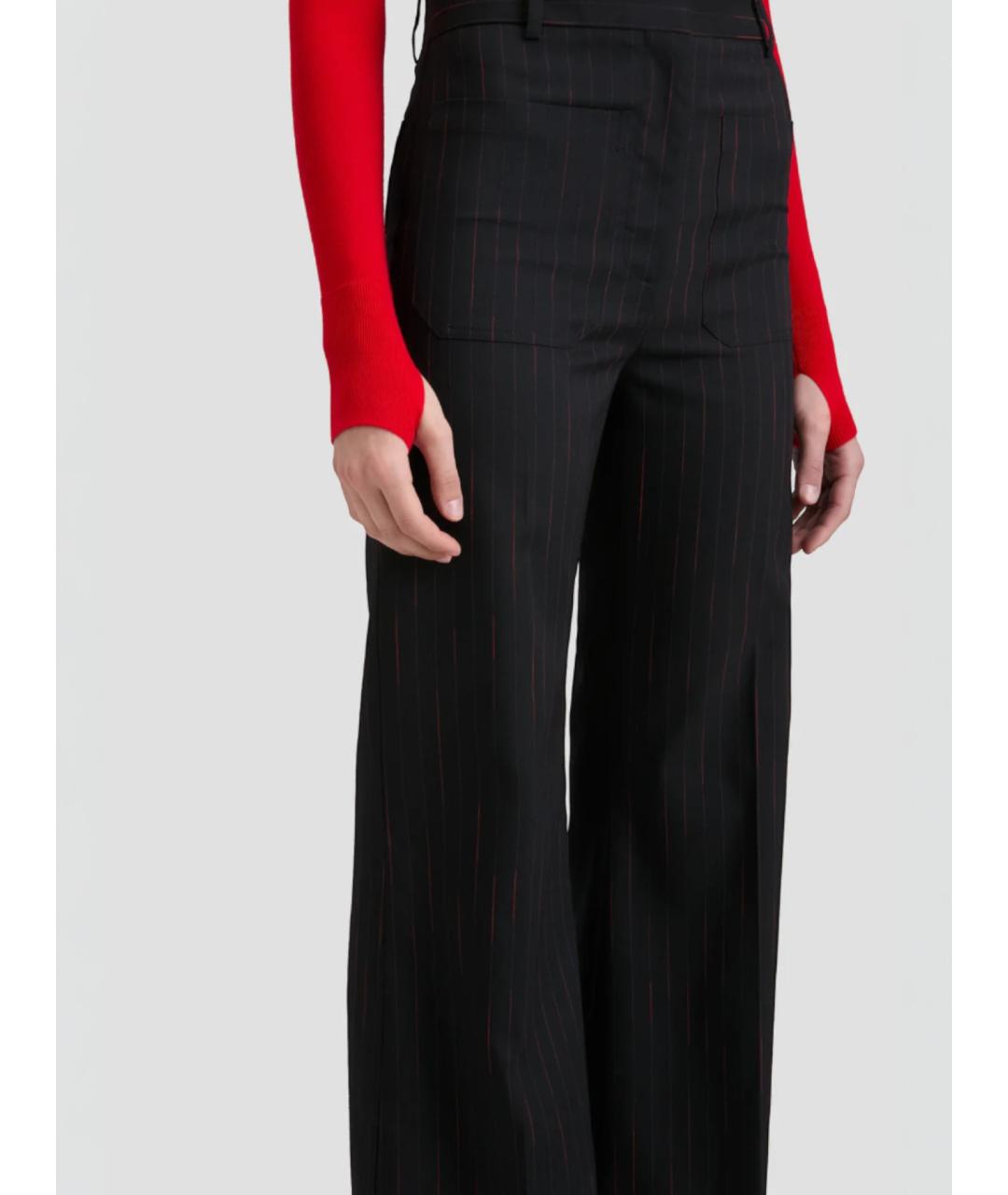 VICTORIA BECKHAM Черные шерстяные прямые брюки, фото 5
