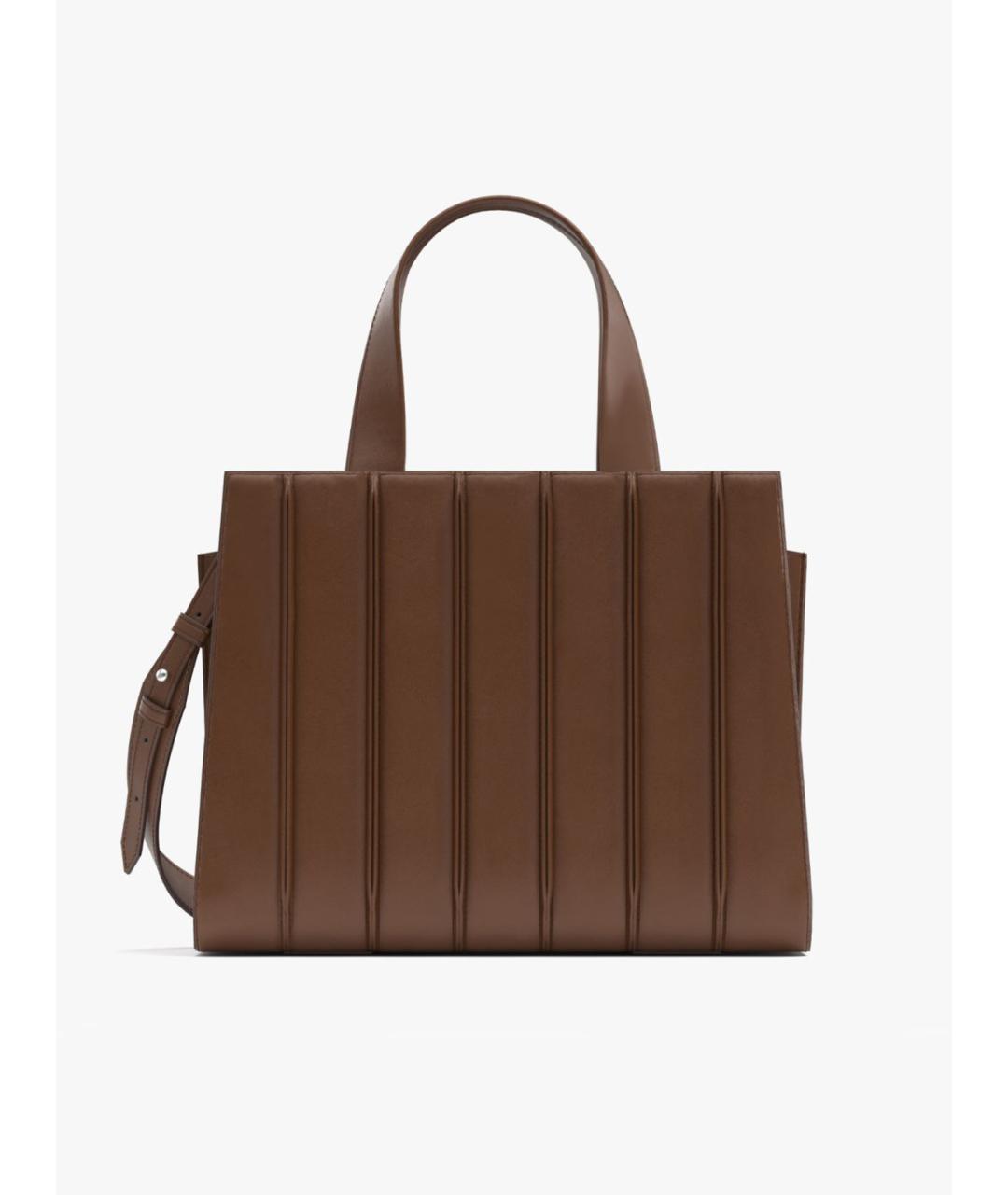 MAX MARA Коричневая кожаная сумка тоут, фото 4