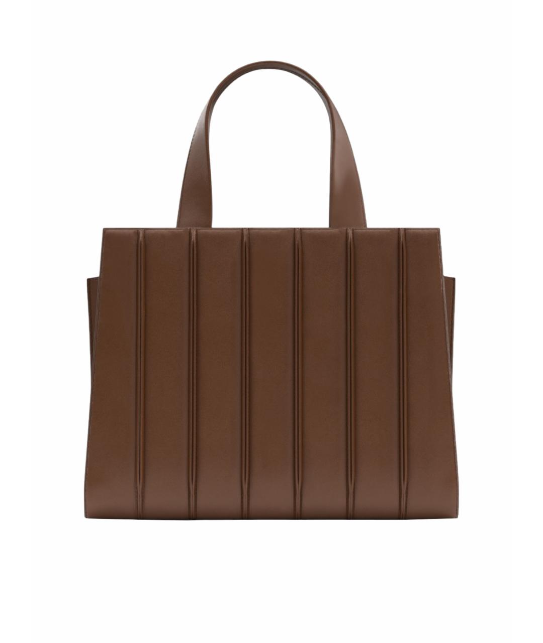 MAX MARA Коричневая кожаная сумка тоут, фото 1