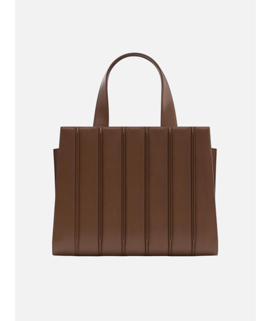 MAX MARA Коричневая кожаная сумка тоут, фото 6