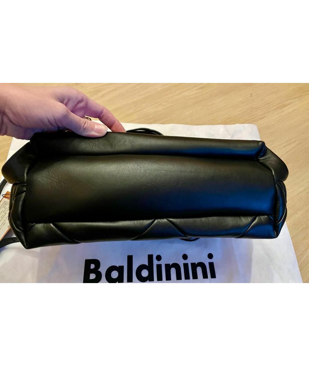 BALDININI Черная кожаная сумка тоут, фото 3