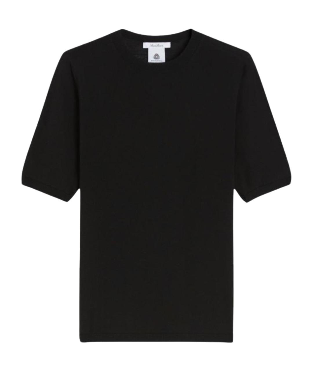 MAX MARA Черная шерстяная футболка, фото 1