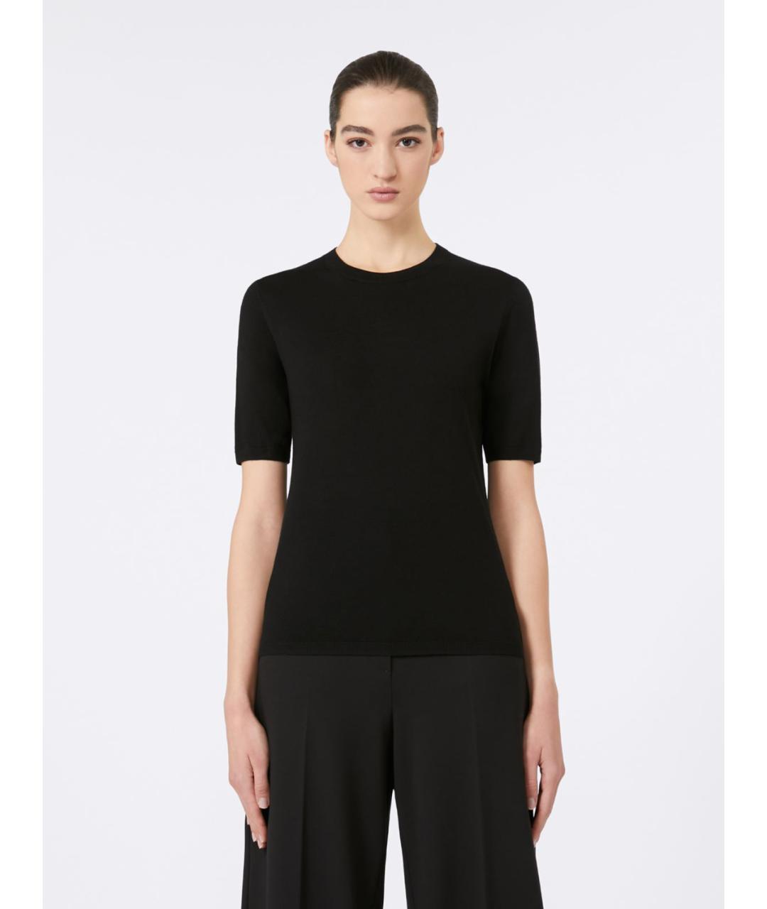 MAX MARA Черная шерстяная футболка, фото 4