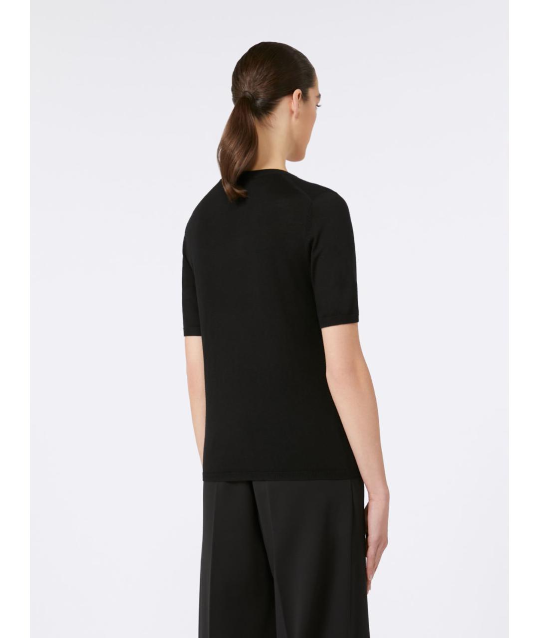 MAX MARA Черная шерстяная футболка, фото 3