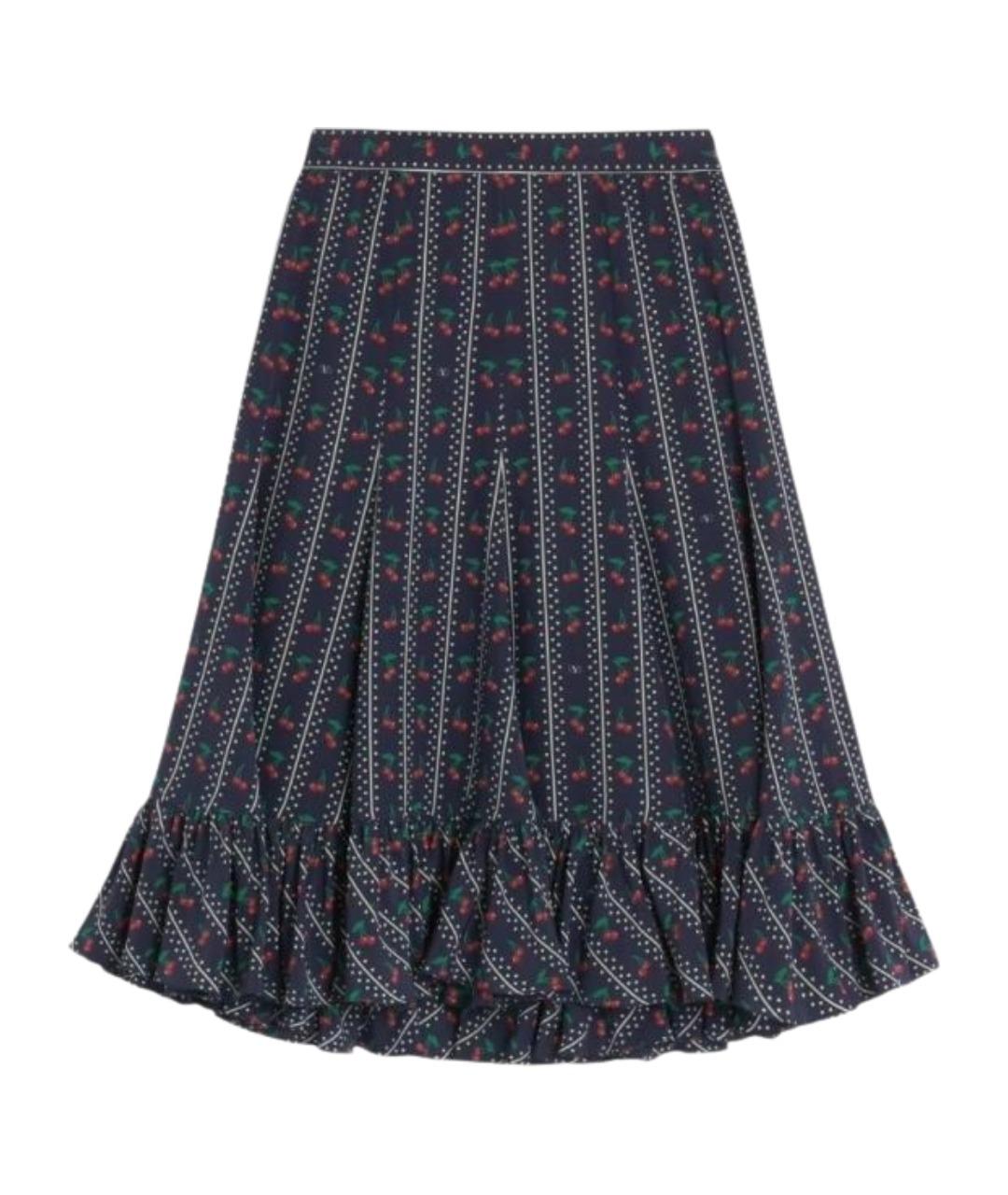 VALENTINO Мульти шелковая юбка миди, фото 1