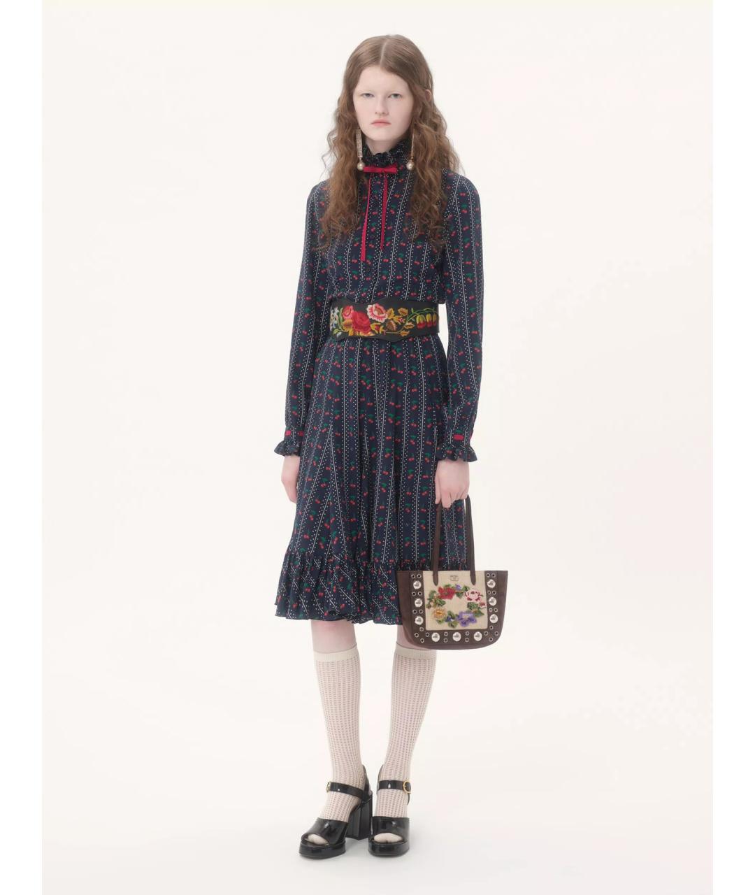 VALENTINO Мульти шелковая юбка миди, фото 2