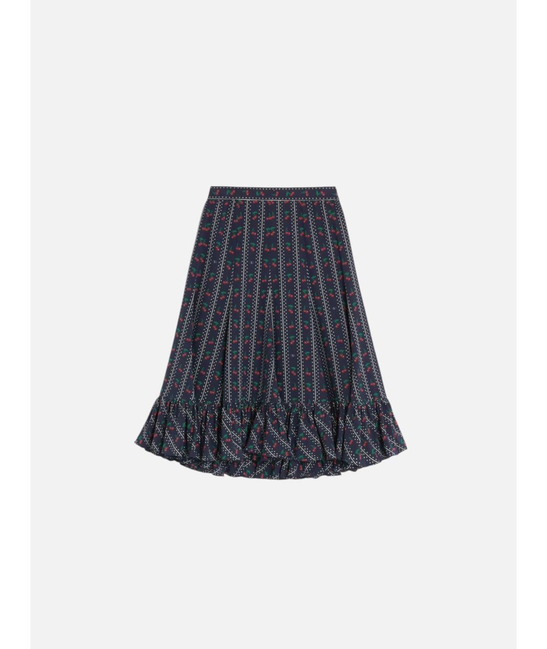 VALENTINO Мульти шелковая юбка миди, фото 4