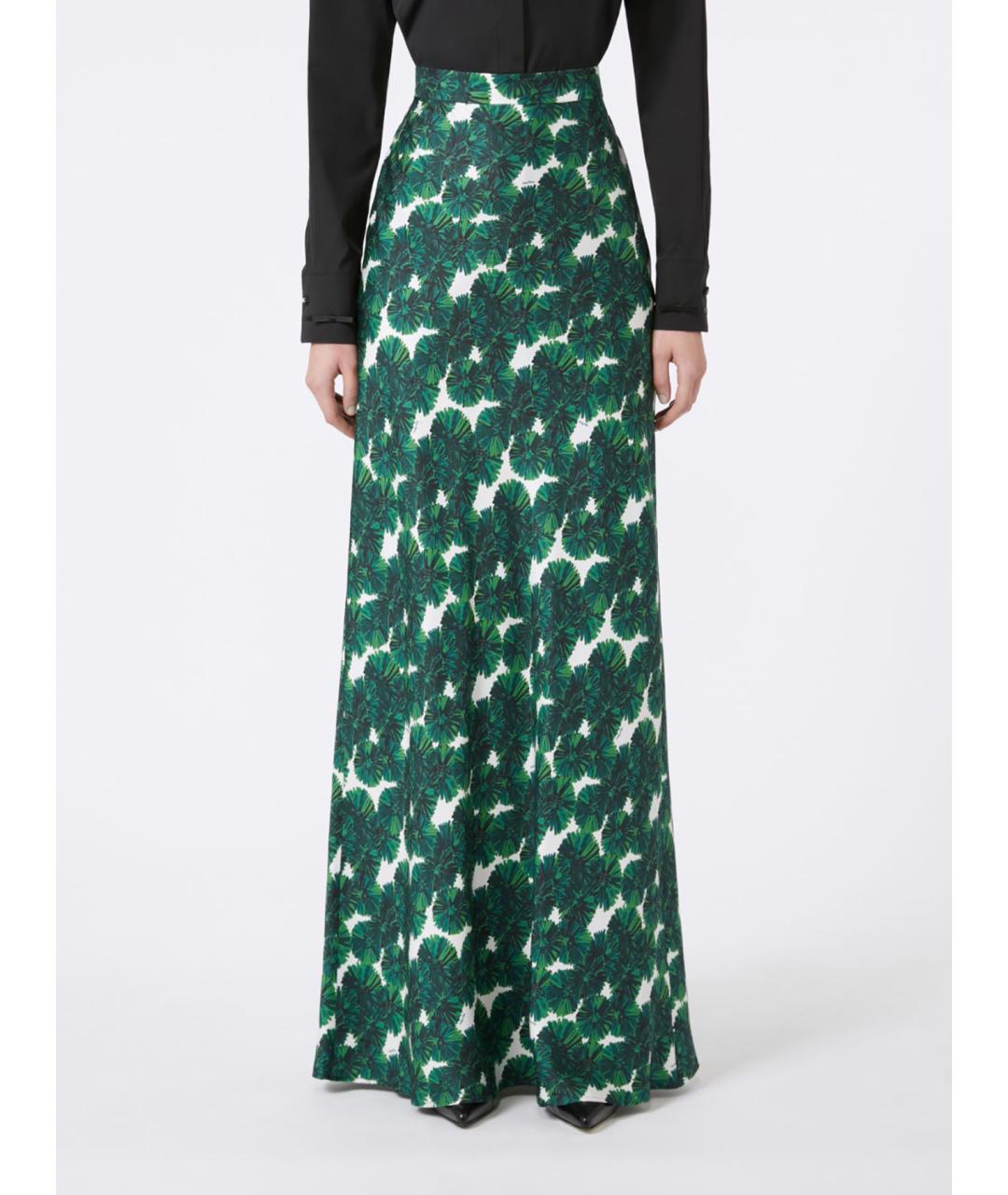 MAX MARA Мульти шелковая юбка макси, фото 4