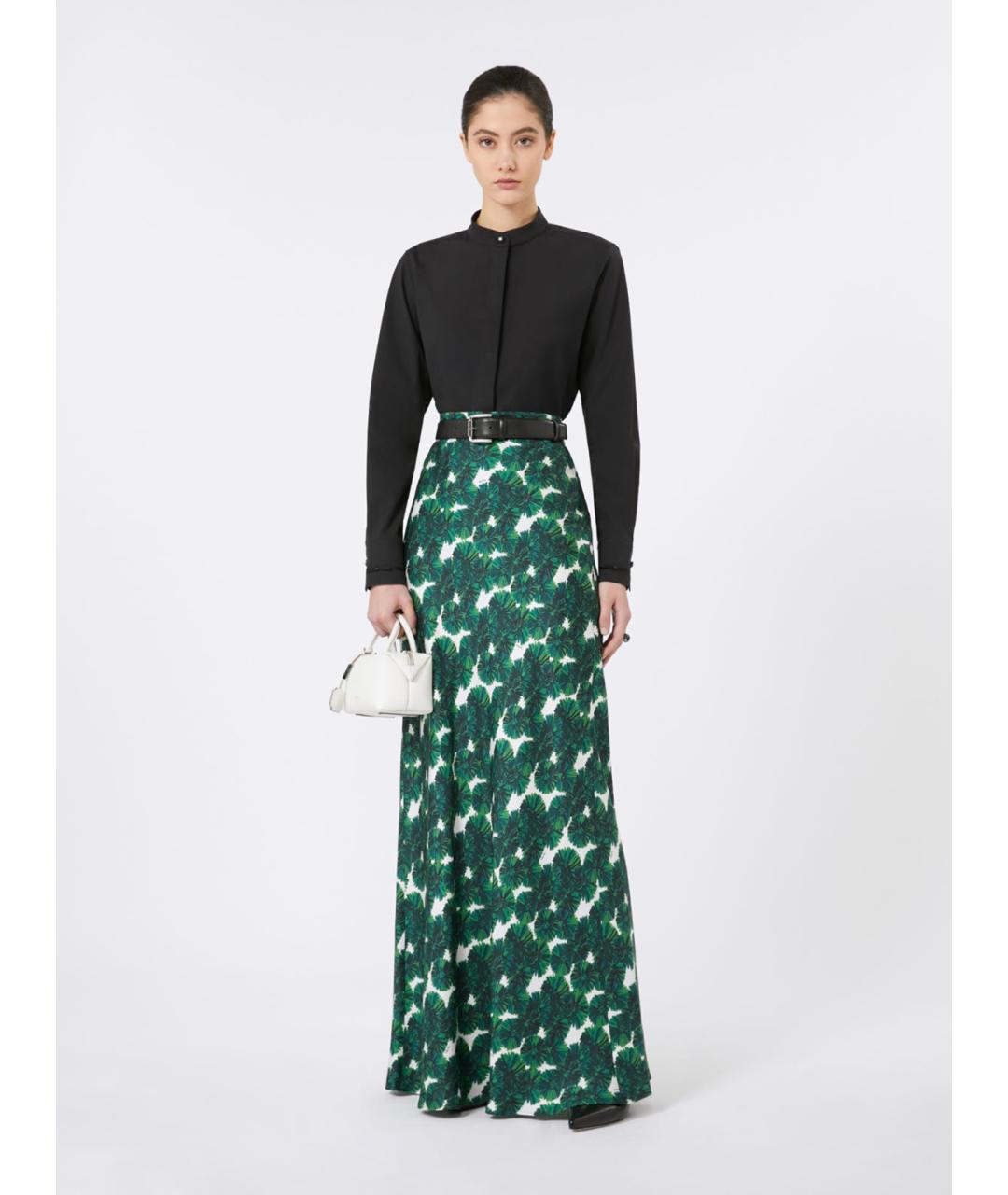 MAX MARA Мульти шелковая юбка макси, фото 2