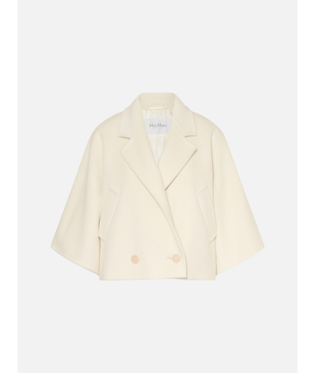 MAX MARA Белое шерстяное пальто, фото 7