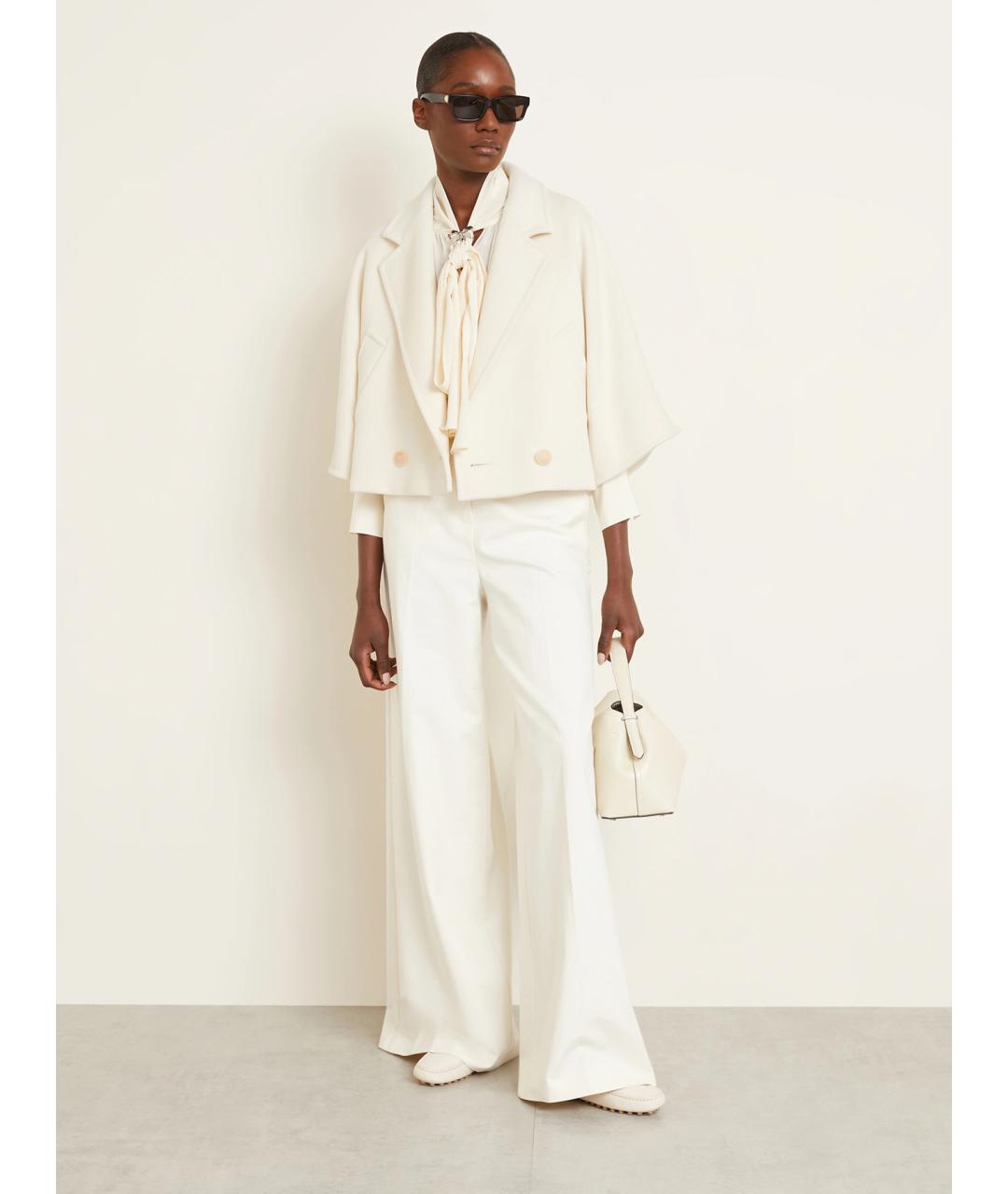 MAX MARA Белое шерстяное пальто, фото 2