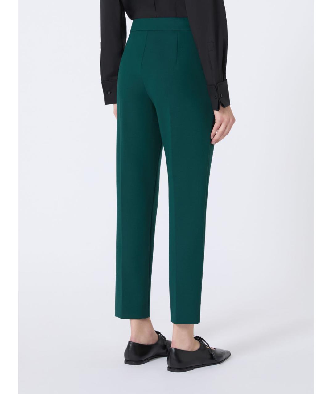 MAX MARA Зеленые вискозные прямые брюки, фото 4