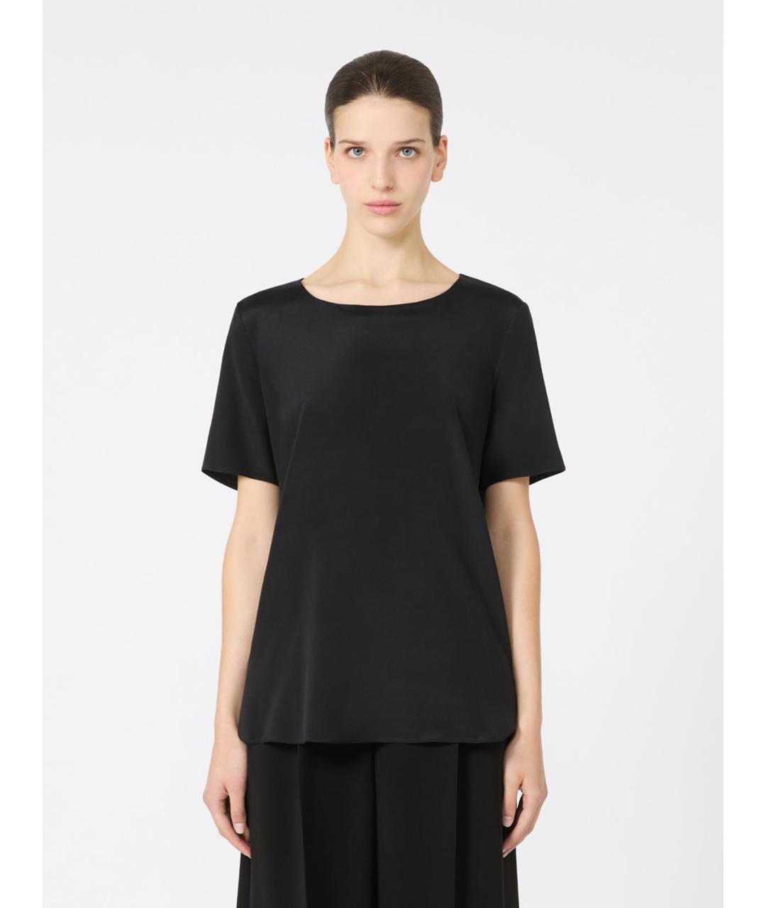 MAX MARA Черная шелковая блузы, фото 4