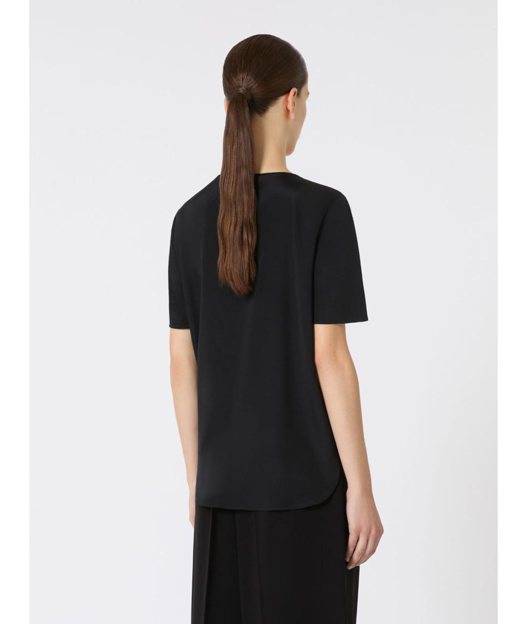MAX MARA Черная шелковая блузы, фото 3