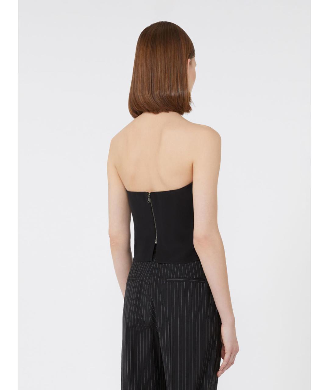 MAX MARA Черная шелковая майка, фото 3