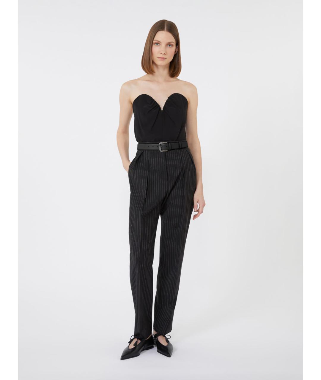 MAX MARA Черная шелковая майка, фото 2