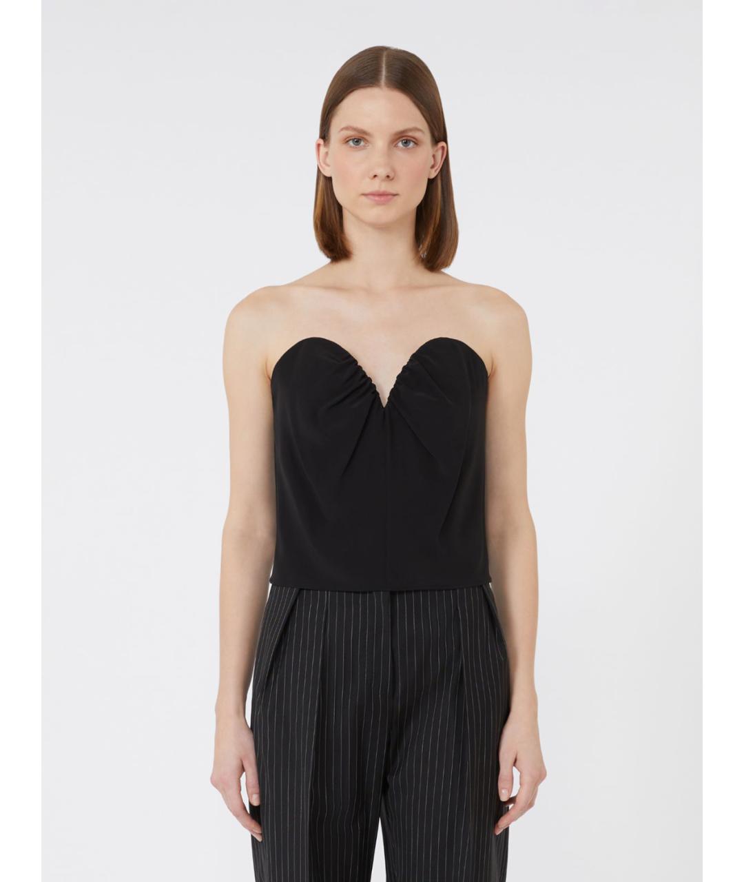 MAX MARA Черная шелковая майка, фото 4