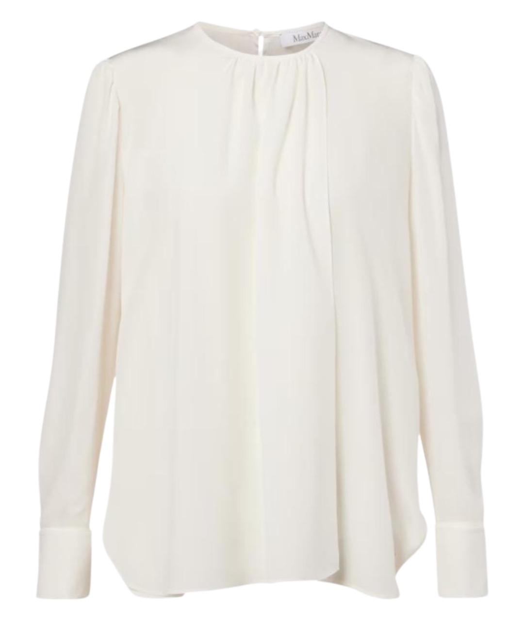 MAX MARA Белая шелковая блузы, фото 1