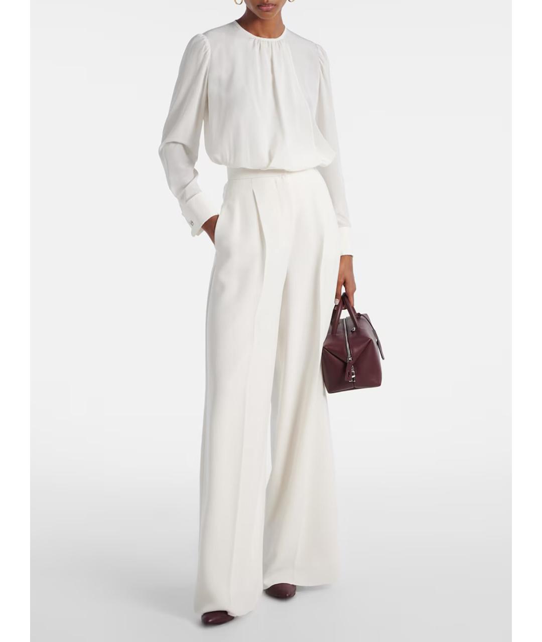 MAX MARA Белая шелковая блузы, фото 2