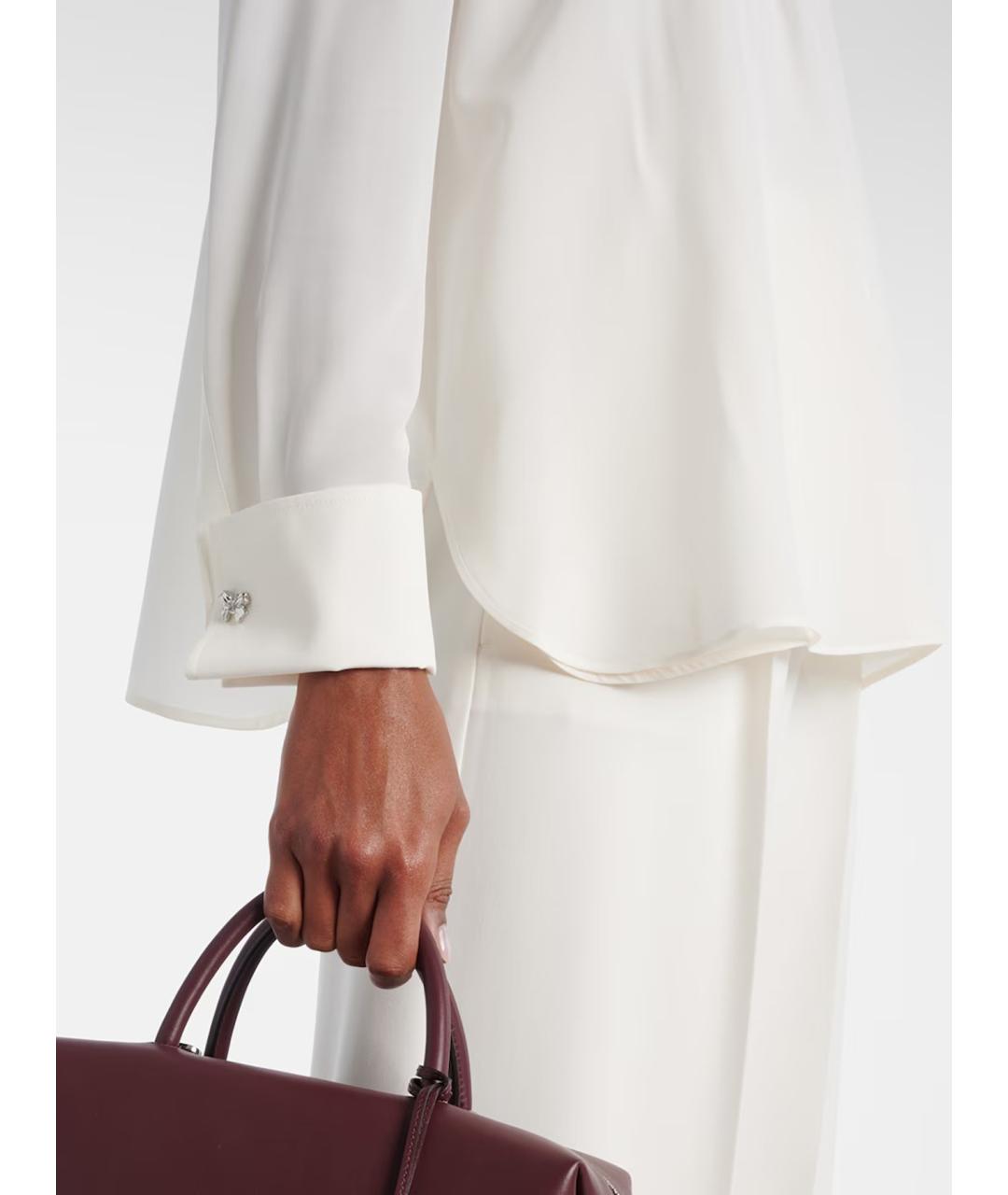 MAX MARA Белая шелковая блузы, фото 5
