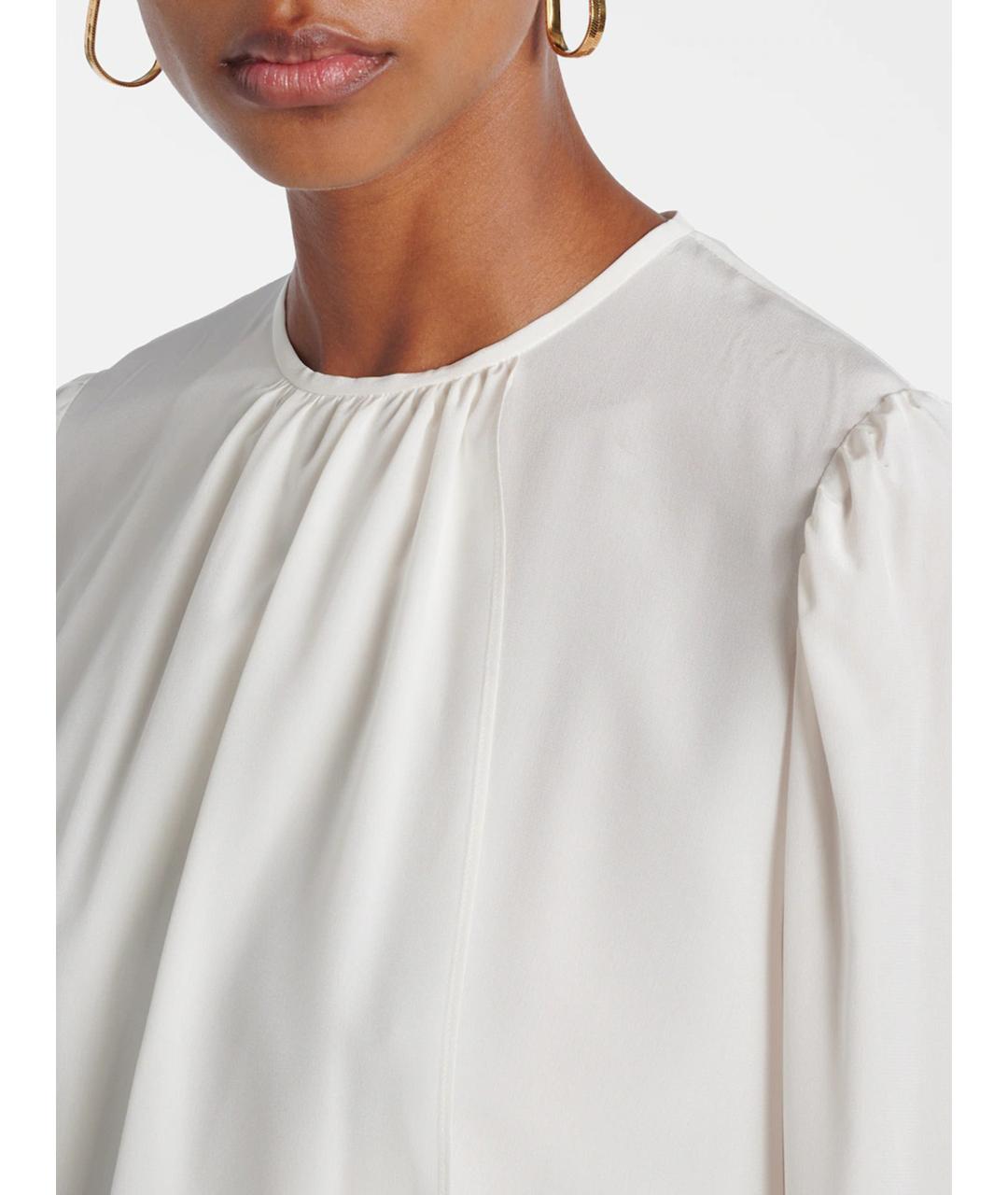 MAX MARA Белая шелковая блузы, фото 4