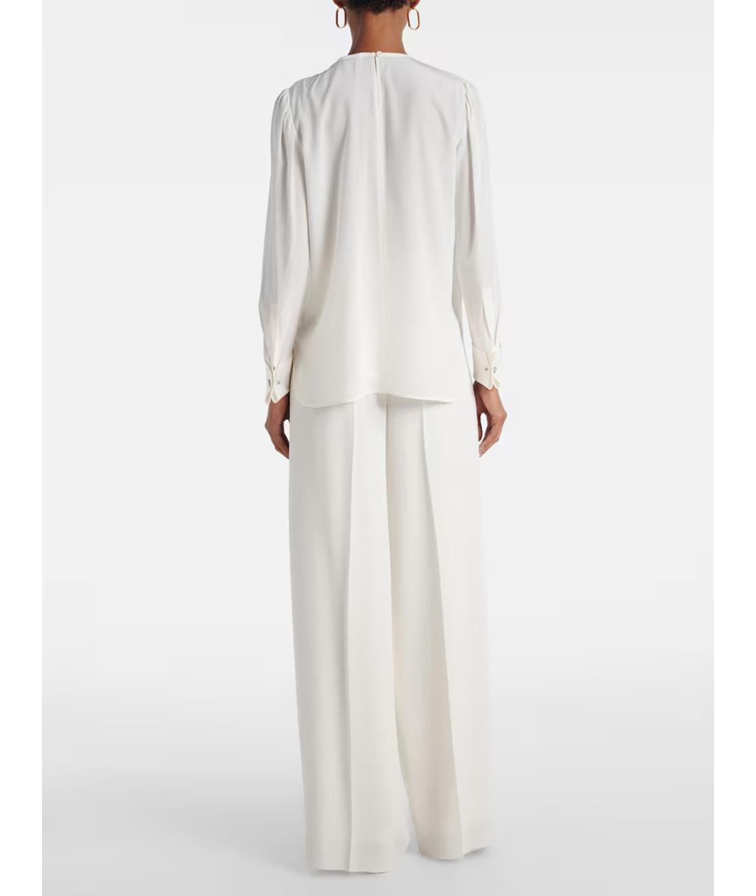MAX MARA Белая шелковая блузы, фото 3