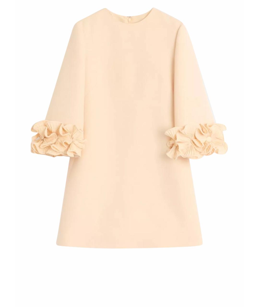 VALENTINO Бежевое шерстяное повседневное платье, фото 1