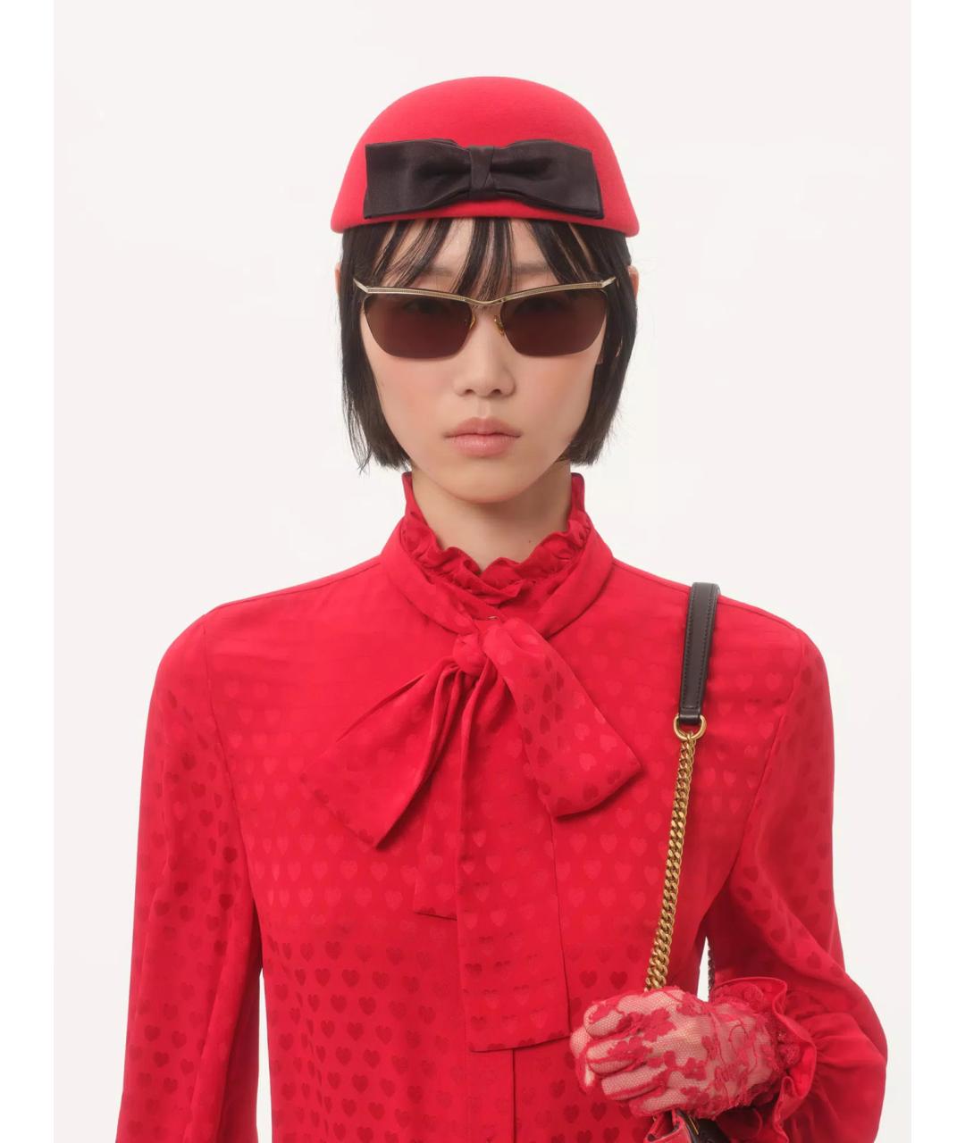 VALENTINO Красная шелковая блузы, фото 4