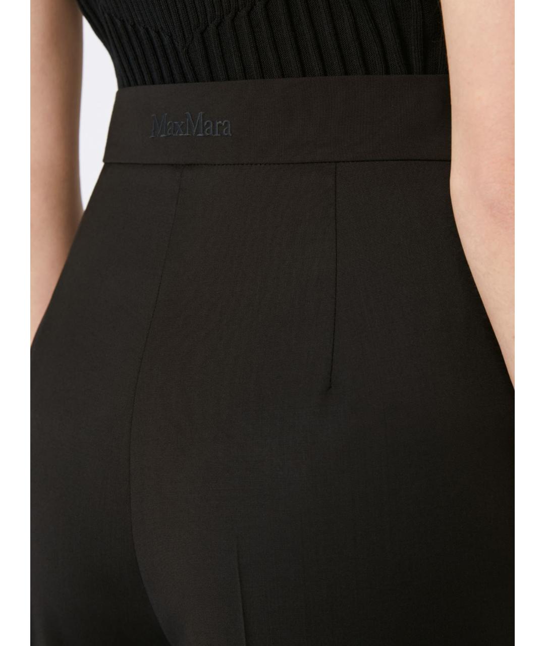 MAX MARA Черные шерстяные брюки широкие, фото 3