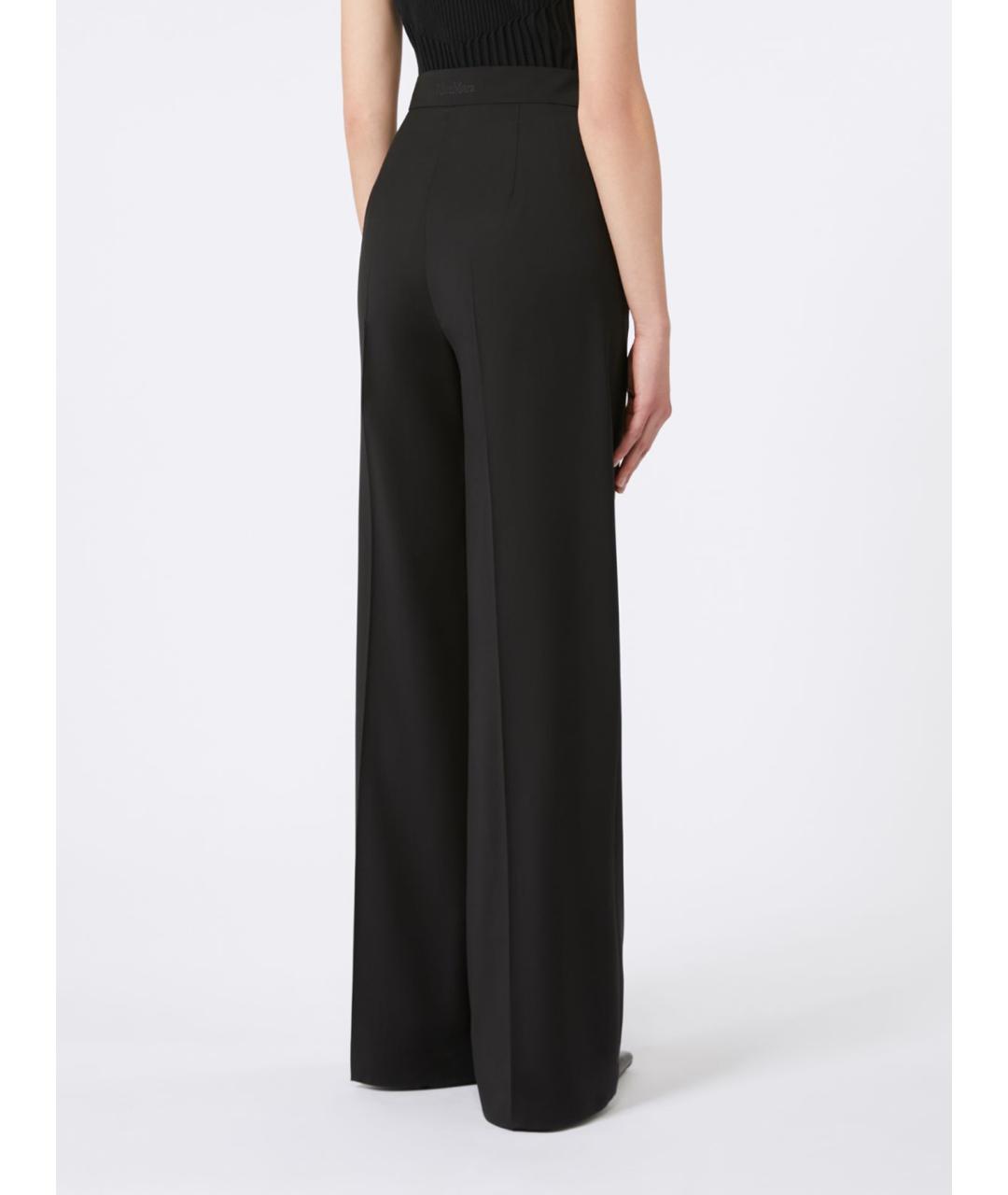 MAX MARA Черные шерстяные брюки широкие, фото 4